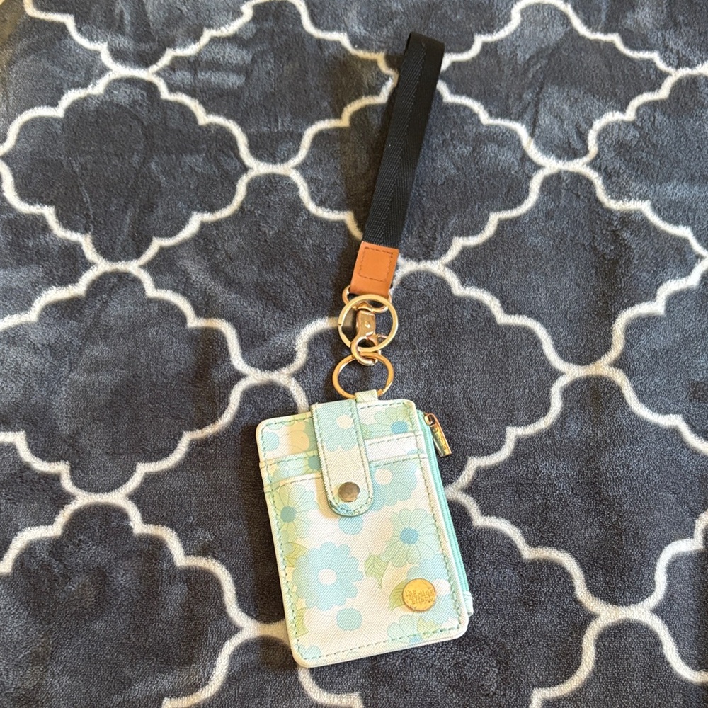 HOLDING HORSES Floral Card Holder with Black Strap